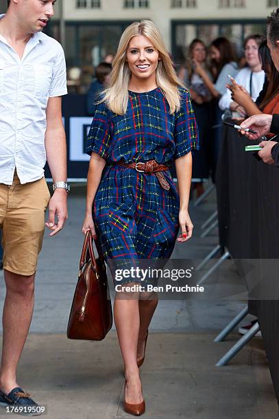 Mollie King of The Saturdays sighted at BBC Radio 1 on August 19, 2013 in London, England.