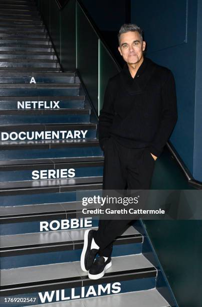 Robbie Williams attends the Robbie Williams documentary launch event at The London Film Museum on November 01, 2023 in London, England.