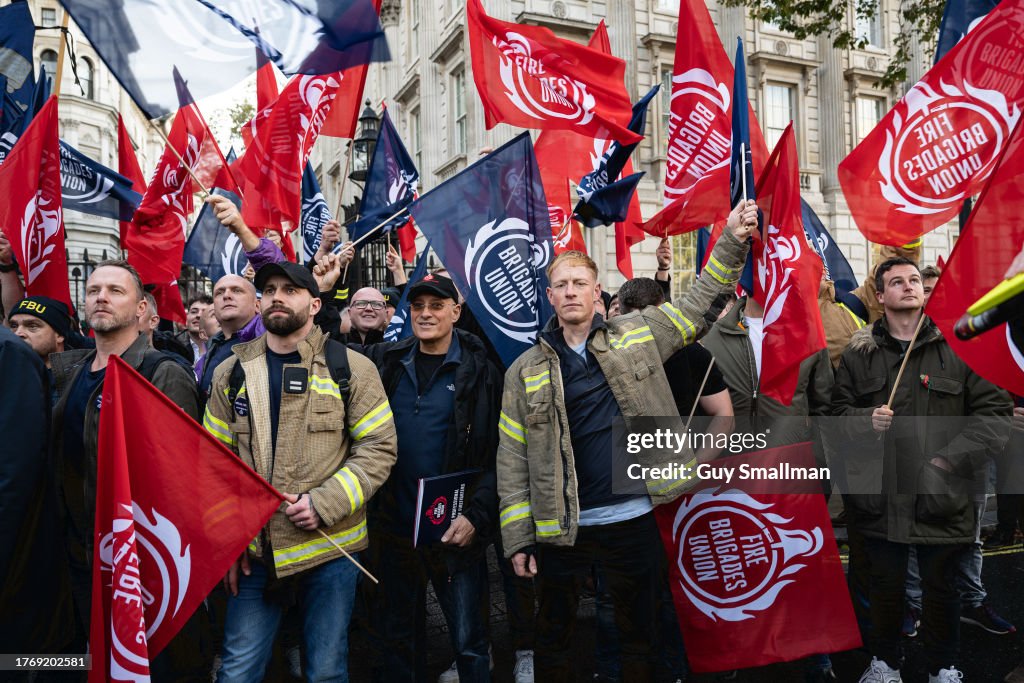 Firefighter Rally Fire Fighters march from their national rally at Westminster Central ...