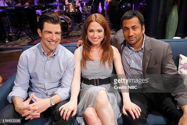 The Office Party" Episode 102 -- Pictured: Max Greenfield, Ellie Kemper, Kal Penn --