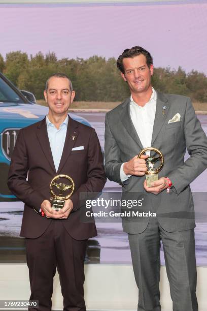 Franciscus Van Meel and Dr.-Ing. Stefan Floeck attend the "Das Goldene Lenkrad" Award 2023 at Axel Springer Haus on November 7, 2023 in Berlin,...