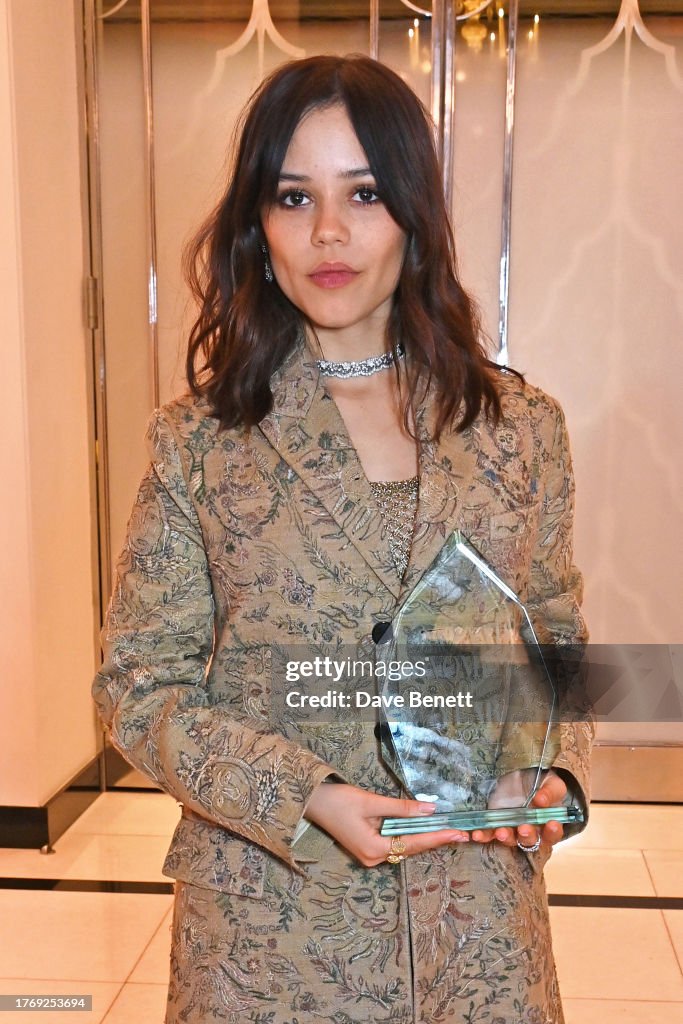 Jenna Ortega, winner of the Breakthrough award, poses at the Harper's