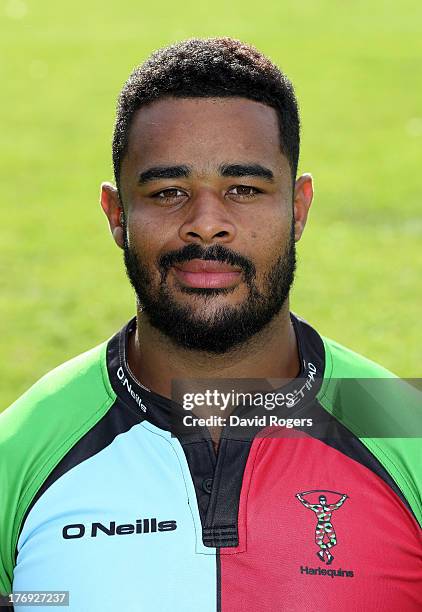 Darryl Marfo of Harlequins poses for a portrait at the Surrey Sports Park on August 19, 2013 in Guildford, England.