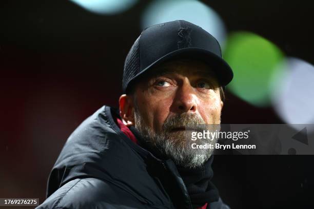 Juergen Klopp, Manager of Liverpool, looks on prior to the Carabao Cup Fourth Round match between AFC Bournemouth and Liverpool at Vitality Stadium...