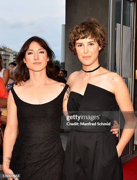 Charlotte Roche and Carla Juri attend 'Feuchtgebiete' Austria Premiere Party at Urania Kino on August 19, 2013 in Vienna, Austria.
