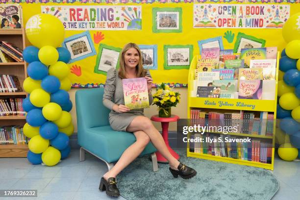 Jenna Bush Hager attends Kendra Scott's Little Yellow Library Program at P.S. 108K The Sal Abbracciamento School in Brooklyn on November 01, 2023 in...