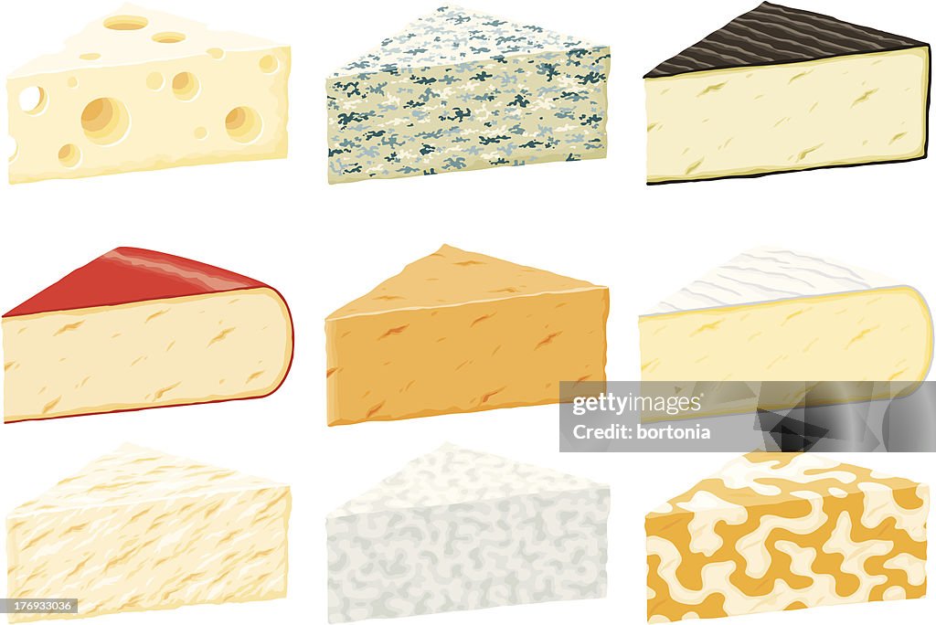 Cheese Wedges Icon Set