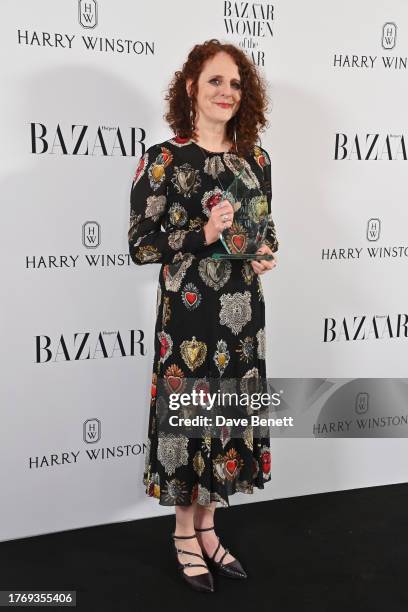 Maggie O'Farrell, winner of the Writer award, poses at the Harper's Bazaar Women of the Year Awards 2023 at Claridge's Hotel on November 7, 2023 in...