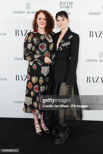 Janelle Monae who won the Musician of the Year Award, presented by Jessie Buckley, at the Harper's Bazaar Women of the Year 2023 awards at Claridges,...