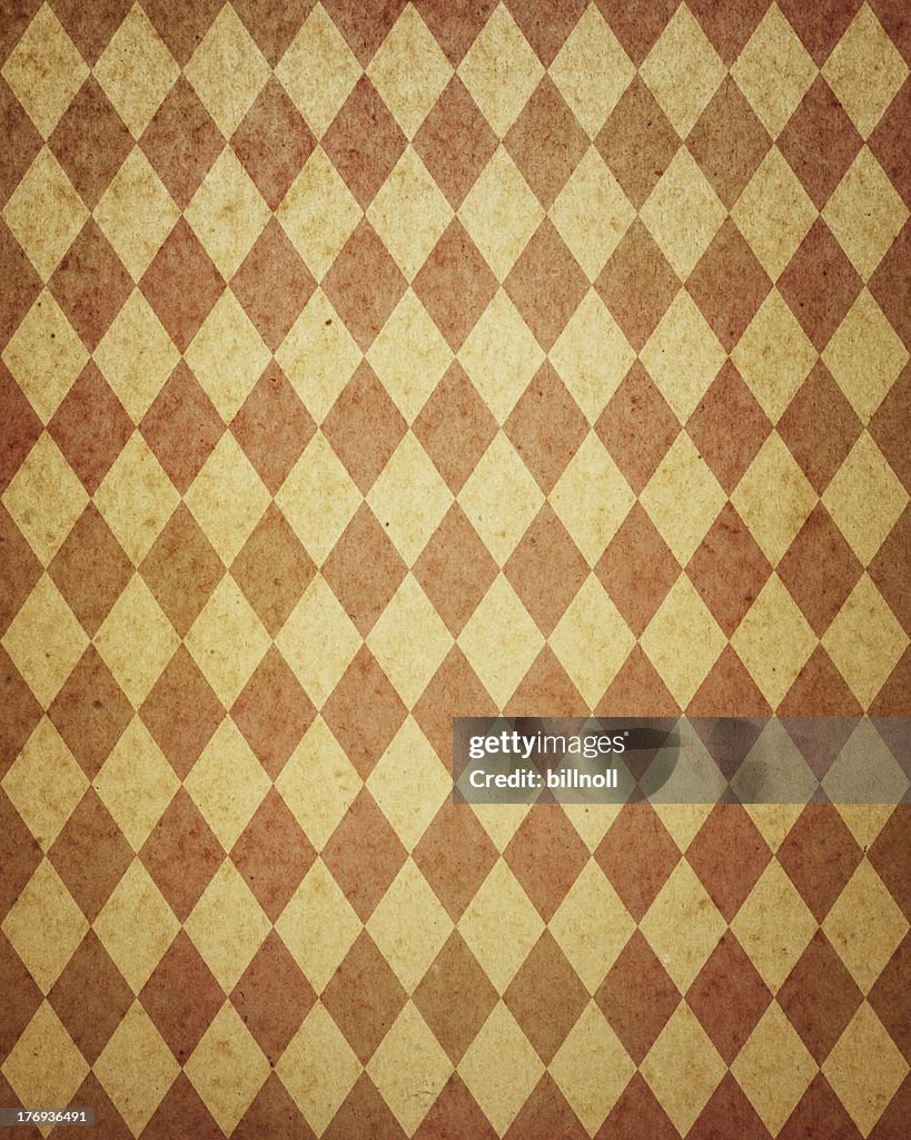 Worn diamond pattern brown paper