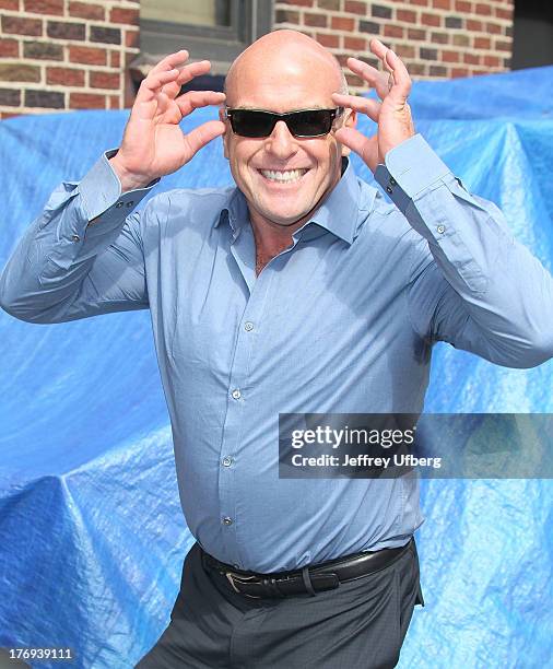 Actor Dean Norris arrives to "Late Show with David Letterman" at Ed Sullivan Theater on August 19, 2013 in New York City.