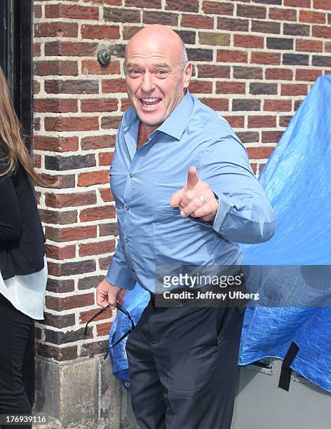 Actor Dean Norris arrives to "Late Show with David Letterman" at Ed Sullivan Theater on August 19, 2013 in New York City.
