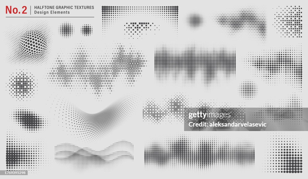 Halftone Graphic Textures Design Elements
