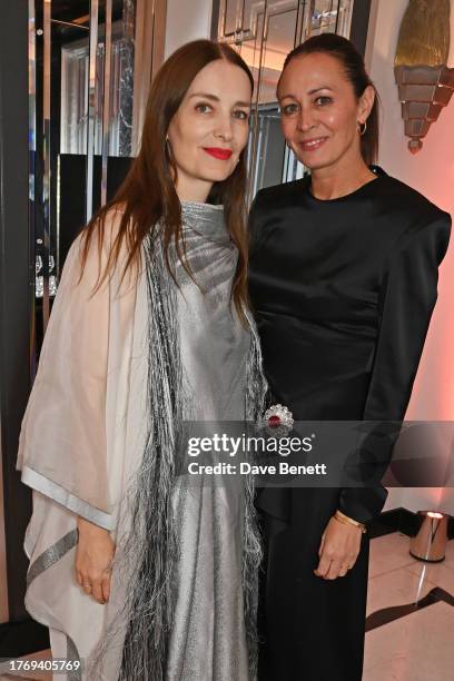 Designer Roksanda Ilincic and CEO of the British Fashion Council Caroline Rush attend the Harper's Bazaar Women of the Year Awards 2023 at Claridge's...