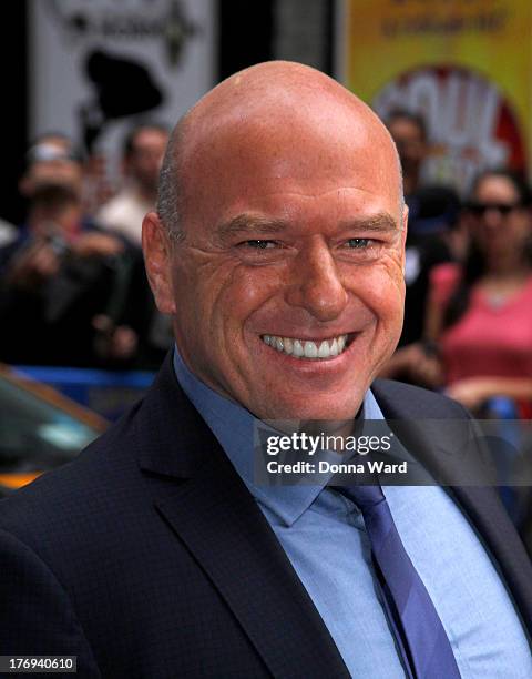 August 19: Dean Norris leaves the "Late Show with David Letterman" at Ed Sullivan Theater on August 19, 2013 in New York City.