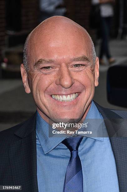 Actor Dean Norris leaves the "Late Show With David Letterman" taping at the Ed Sullivan Theater on August 19, 2013 in New York City.