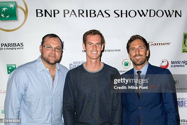 Professional baseball player Joba Chamberlain, professional tennis player Andy Murray, and professional hockey player Henrik Lundqvist attend the 7th...