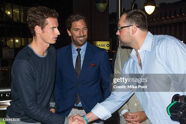 Professional tennis player Andy Murray, Professional hockey player Henrik Lundqvist, and Professional baseball player Joba Chamberlain attend the 7th...