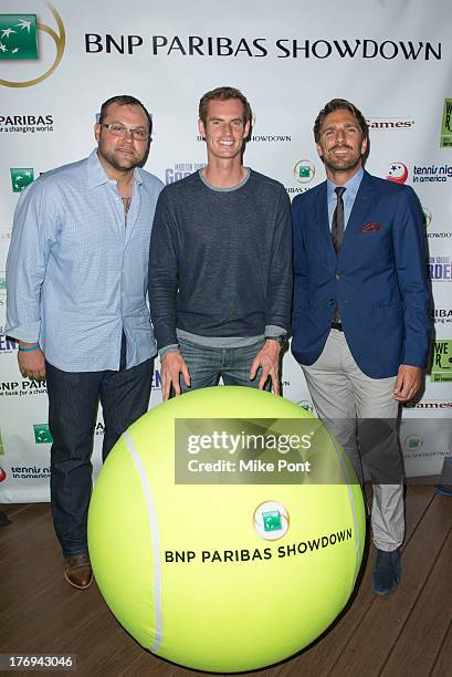 Professional baseball player Joba Chamberlain, professional tennis player Andy Murray, and professional hockey player Henrik Lundqvist attend the 7th...