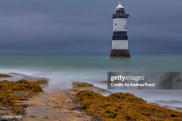 trwyn du lighthouse, penmon, wales, united kingdom - du stock pictures, royalty-free photos & images