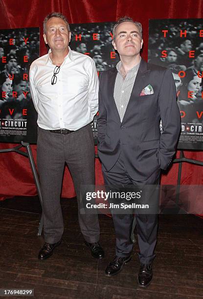 Screenwriter Steven Knight and director John Crowley attend the "Closed Circuit" screening at the Tribeca Grand Hotel - Screening Room on August 19,...