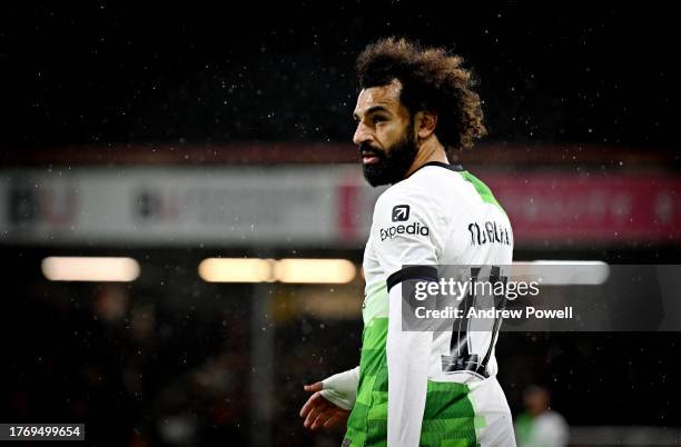 Mohamed Salah of Liverpool during the Carabao Cup Fourth Round match between AFC Bournemouth and Liverpool at Vitality Stadium on November 01, 2023...