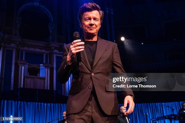 Rick Astley performs at Royal Albert Hall on November 01, 2023 in London, England.