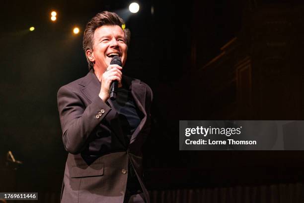 Rick Astley performs at Royal Albert Hall on November 01, 2023 in London, England.