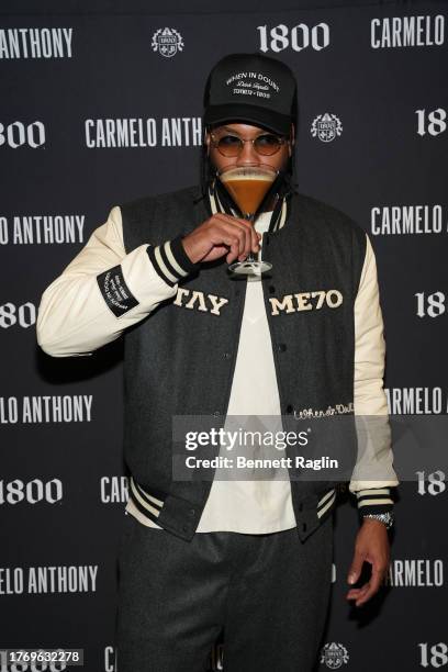 Carmelo Anthony attends the 1800 Tequila x Carmelo Anthony Holiday Drop Shop Launch Party at Madison Square Garden on November 01, 2023 in New York...