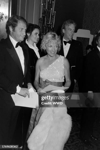 Mike Medavoy, Francine Racette, Marcia Rogers, and Donald Sutherland attend an event, presented by the American Film Institute, at the Beverly Hilton...