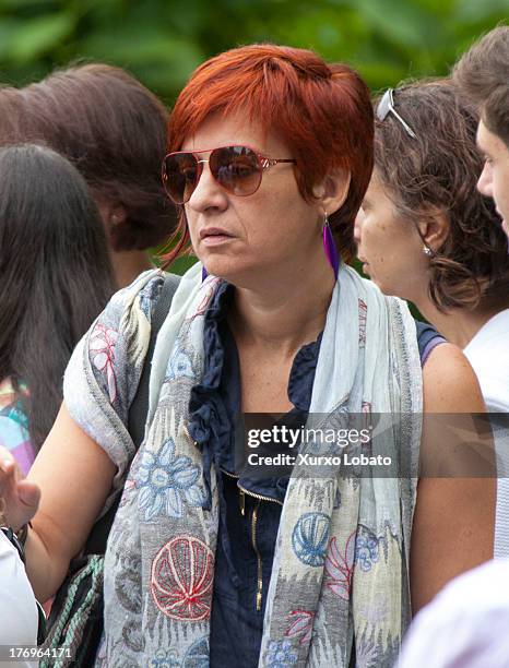 Sandra Ortega Mera, daughter of Amancio Ortega and Rosalia Mera, attends her mother funeral on August 17, 2013 in Oleiros, Spain.