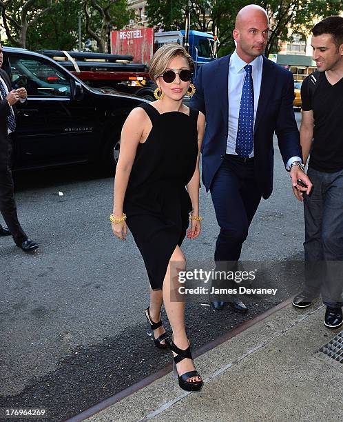 Lady Gaga arrives to the 'Elvis Duran and the Z100 Morning Show' at Z100 Studio on August 19, 2013 in New York City.