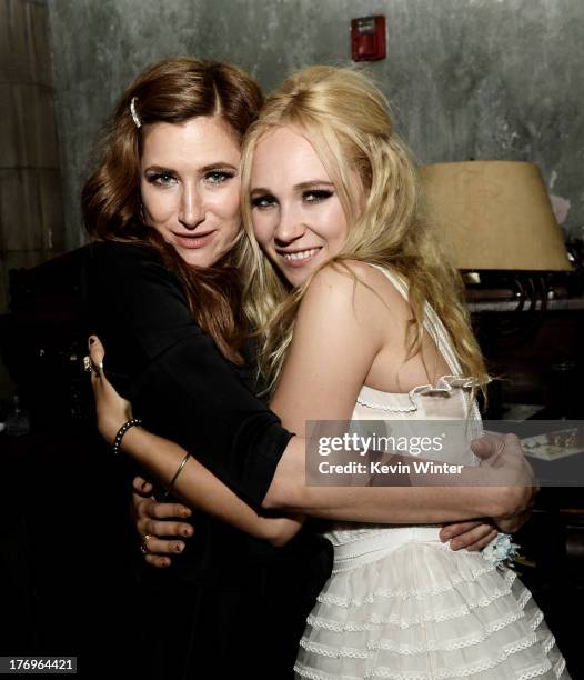 Actors Kathryn Hahn and Juno Temple pose at the after party for the premiere of The Film Arcade and Cinedigm's "Afternoon Delight" at Hemmingway's on...