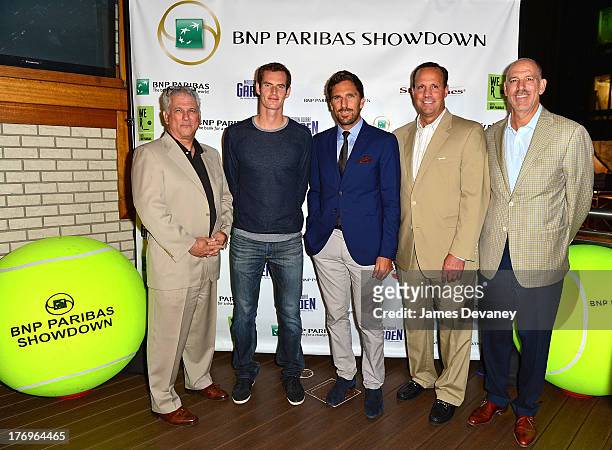 Andy Murray and Henrik Lundqvist attend an announcement at Local West on August 19, 2013 in New York City for Andy Murry's participation in the 7th...