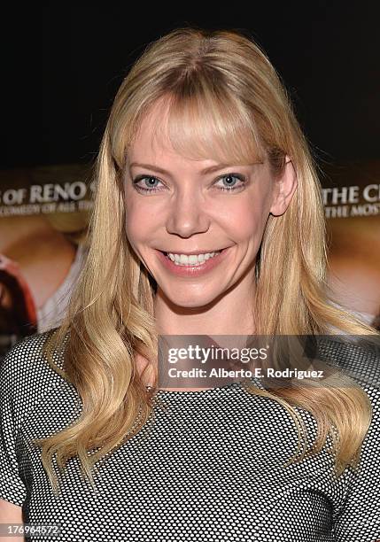 Actress Riki Lindhome attends the premiere of Millenium Entertainment's "Hell Baby" at Chinese 6 Theater Hollywood on August 19, 2013 in Hollywood,...