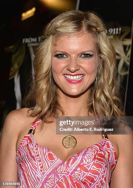 Actress Arden Myrin attends the premiere of Millenium Entertainment's "Hell Baby" at Chinese 6 Theater Hollywood on August 19, 2013 in Hollywood,...