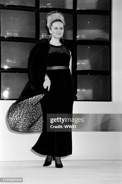 Model walks the runway in looks from Lane Bryant's promotional fashion show at the Puck Building in New York City on June 18,1997.