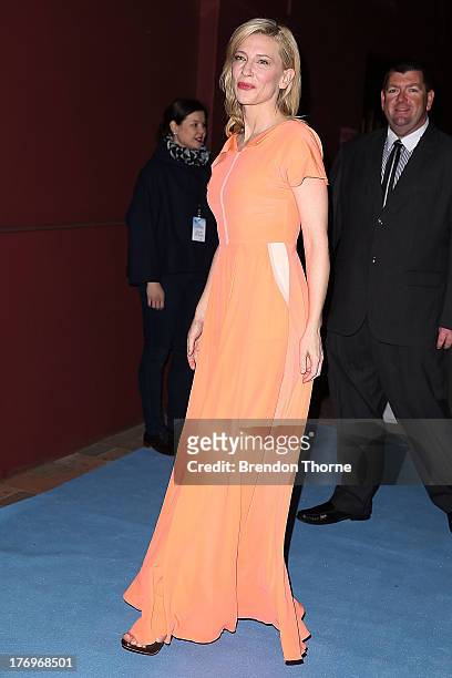 Cate Blanchett arrives at the "Blue Jasmine" Australian premiere at the Hayden Cremorne Orpheum on August 20, 2013 in Sydney, Australia.