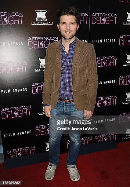 Actor Adam Scott attends the premiere of "Afternoon Delight" at ArcLight Hollywood on August 19, 2013 in Hollywood, California.