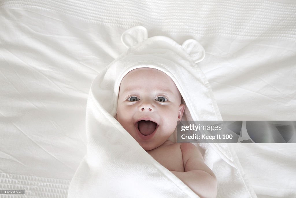 Portrait of baby smiling