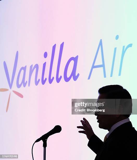 Tomonori Ishii, president of Vanilla Air, speaks during a news conference in Tokyo, Japan, on Tuesday, Aug. 20, 2013. ANA Holdings Inc. Is rebranding...