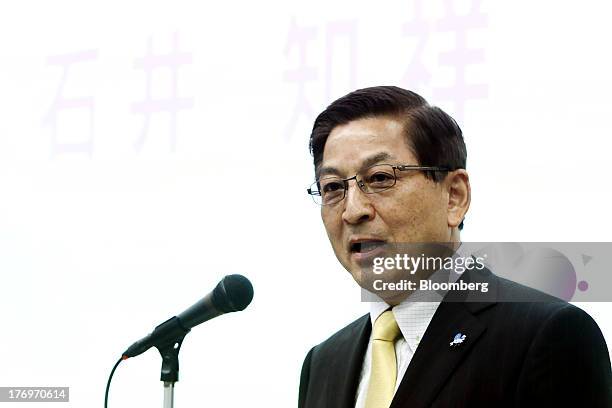 Tomonori Ishii, president of Vanilla Air, speaks during a news conference in Tokyo, Japan, on Tuesday, Aug. 20, 2013. ANA Holdings Inc. Is rebranding...
