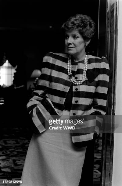 Actress Polly Bergen poses for portraits and discusses the new jewelry line that she is wearing, called Polly Bergen Necessaries, on November 27,...