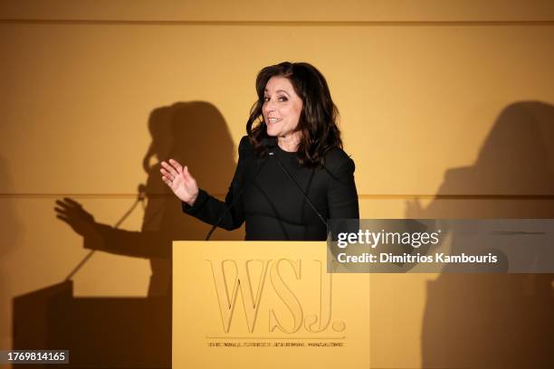 Julia Louis-Dreyfus speaks onstage at the WSJ. Magazine 2023 Innovator Awards sponsored by Harry Winston, Hyundai Motor America, Montblanc, Rémy...