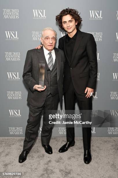 Martin Scorsese and Timothée Chalamet attend the WSJ. Magazine 2023 Innovator Awards sponsored by Harry Winston, Hyundai Motor America, Montblanc,...