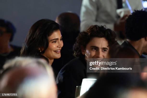 Kylie Jenner and Timothée Chalamet attend the WSJ. Magazine 2023 Innovator Awards sponsored by Harry Winston, Hyundai Motor America, Montblanc, Rémy...