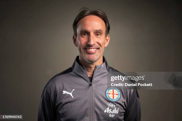 Melbourne City caretaker coach Aurelio Vidmar poses for a photograph during a Melbourne City A-League media opportunity at AAMI Park on November 02,...