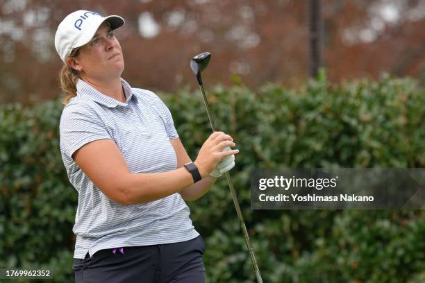 Lauren Coughlin of the United States hits her tee shot on the 8th hole during the first round of the TOTO Japan Classic at the Taiheiyo Club's Minori...