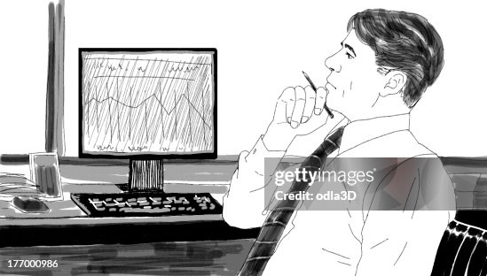 Businessman analyzing data Businessman analyzing data