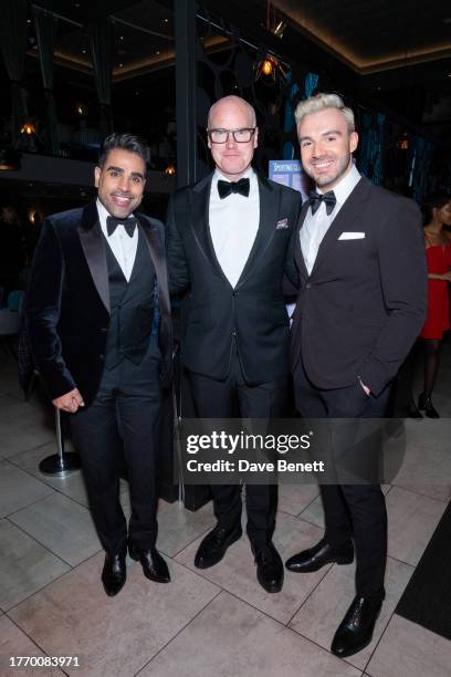 Dr Ranj Singh, Martin Williams and James Colebrook attend the fifth annual "M Is Not For Sale" charity dinner hosted by M Threadneedle Street Plays...